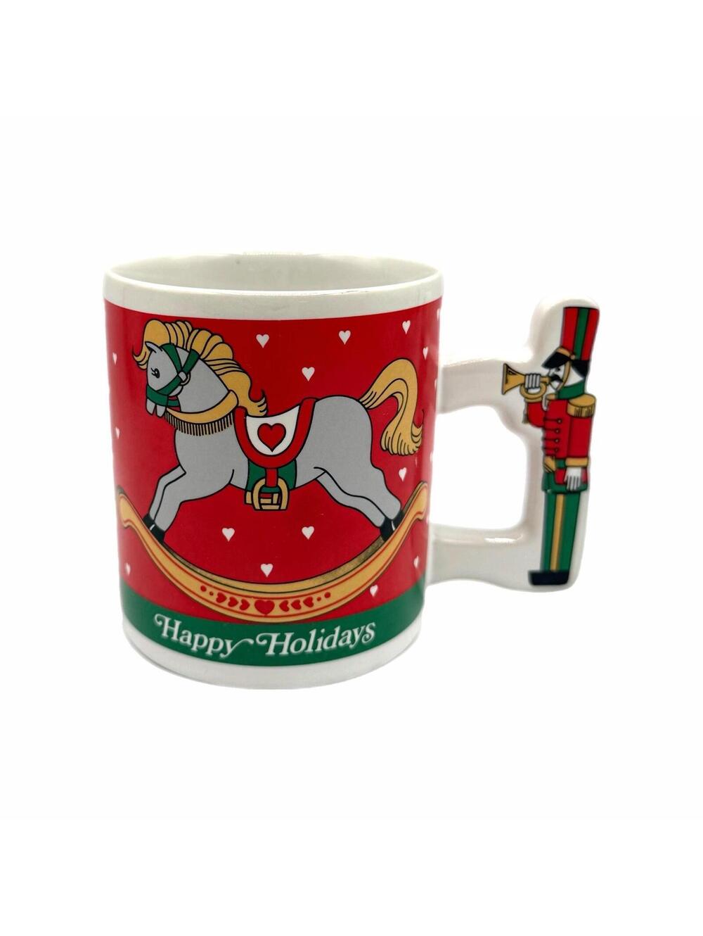 The Love Mug Christmas Happy Holidays Rocking Horse Nutcracker Coffee Mug